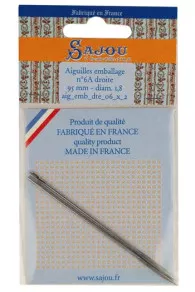 2 Aiguilles à Coudre Emballage Droites N° 6