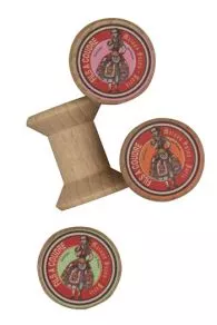 4 Bobines Bois Miniatures étiquettes Fil À L'Indienne