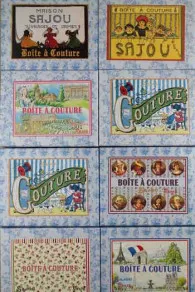 Boîte à Couture Vide Chien Et Chat Pelotant