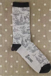Chaussettes Toile De Jouy écru Noir 41/43 6 Chaussettes Toile De Jouy écru Noir 41/43 – Image 4