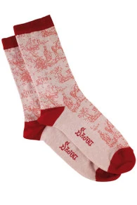 Chaussettes Toile De Jouy écru Rouge 41/43