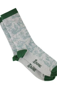 Chaussettes Toile De Jouy écru Vert 35/37