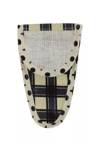 Etui Porte-ciseaux Toile Cirée Carreaux Noirs - M 3 Etui Porte-ciseaux Toile Cirée Carreaux Noirs - M