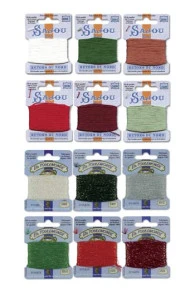 Fils Broderie 12 Cartes Coloris Noël