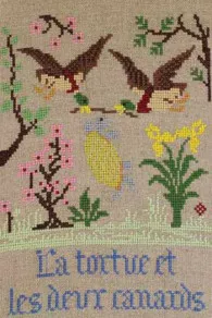 Fils Broderie Point De Croix La Tortue Et Les Deux Canards