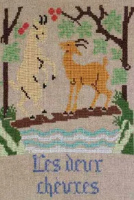 Fils Broderie Point De Croix Les Deux Chèvres