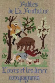 Fils Broderie Point De Croix L'Ours Et Les Deux Compagnons