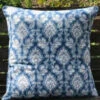 Housse Coussin 40 X 40cm Damas Bleu 1