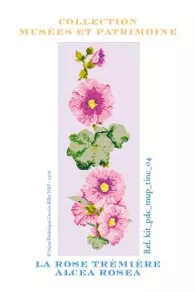 Kit De Point De Croix Fleur Rose Trémière