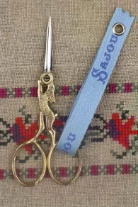 Paire De Ciseaux Broderie Lièvre Aurifiée