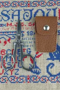 Paire De Ciseaux Broderie Pliante étui Havane 3 Paire De Ciseaux Broderie Pliante étui Havane