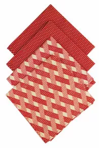 Quatre Serviettes Damas Rouge 1 Et 2