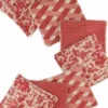 Sept Lingettes Lavables Toile De Jouy Rouge -Maison Sajou Soldes sept lingettes lavables toile de jouy rouge