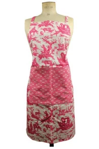 Tablier De Cuisine Toile De Jouy Rose