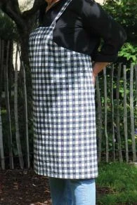 Maison Sajou Soldes -Maison Sajou Soldes tablier japonais tissu carreaux noir et ecru 1