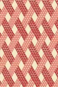 Tissu Coton Au Mètre Damas Croisillons Rouges