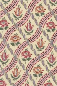 Tissu Indienne Au Mètre Fond Crème N°76