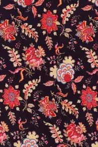 Tissu Indienne Au Mètre Fond Noir N°19