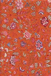 Tissu Indienne Au Mètre Fond Orange N°35