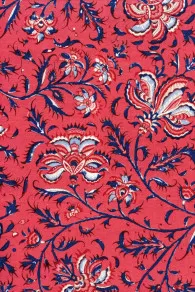 Tissu Indienne Au Mètre Fond Rose Foncé N°11