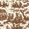 Toile De Jouy Marron Au Mètre Abreuvoir -Maison Sajou Soldes toile de jouy marron au metre abreuvoir