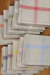 Torchon à Broder Lin Naturel Carreaux Marron 6 Torchon à Broder Lin Naturel Carreaux Marron – Image 4