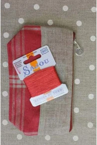 Trousse Lin Carreaux Naturel/rouge 6 Trousse Lin Carreaux Naturel/rouge – Image 4